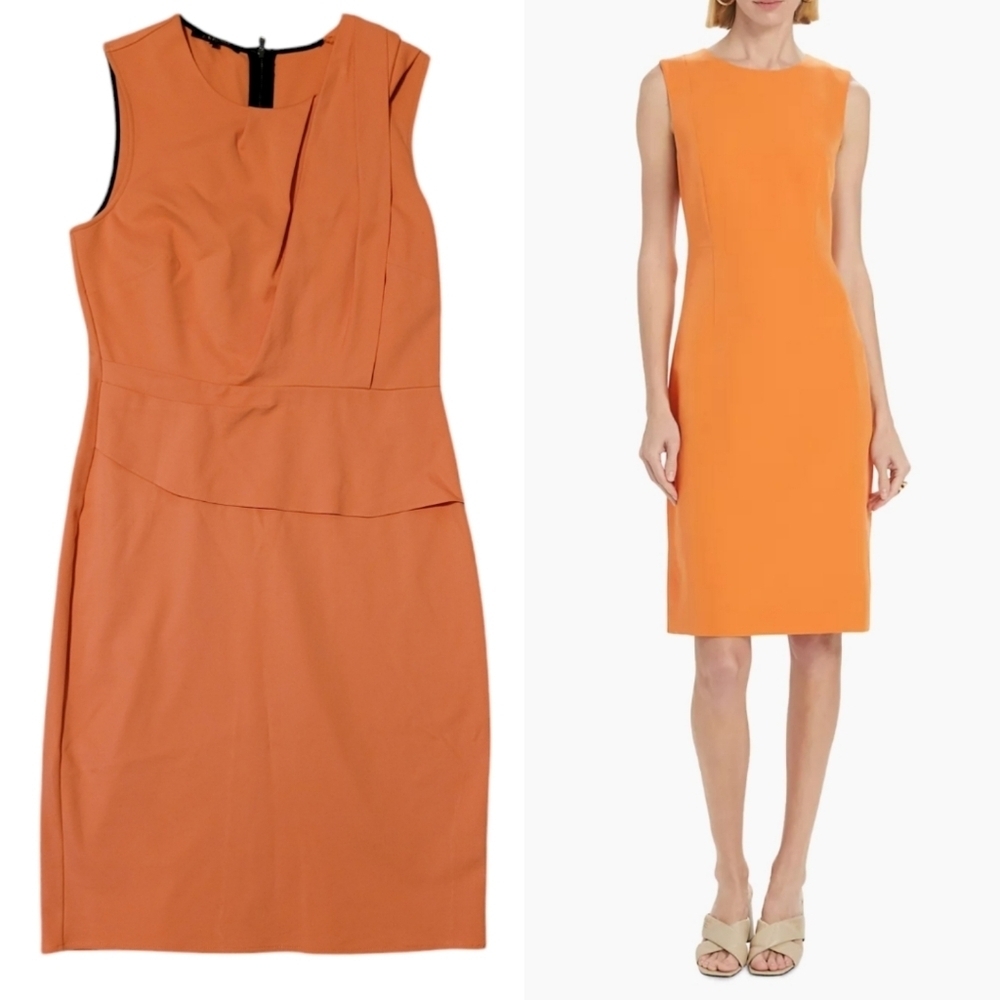 Kobi Halperin | Electric Coral Sheath Midi Dress
